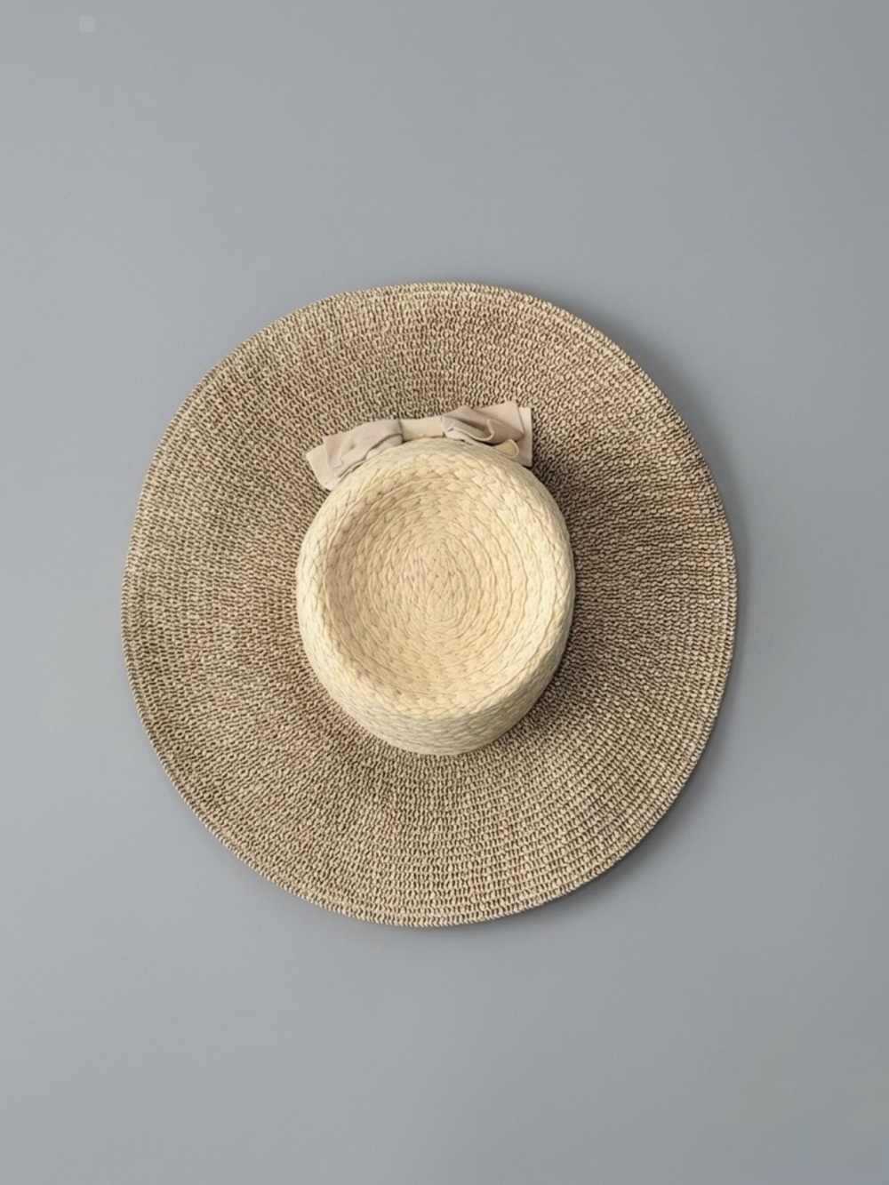 Renato Balestra Italy | Wide Brim Straw Sun Hat with Bow - 4.5" Brim